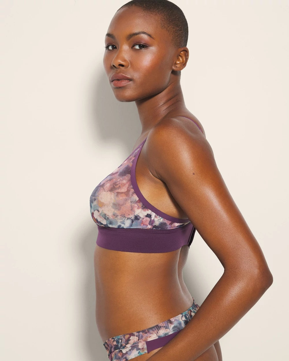 FLORAL MIRAGE MINI BLUE Triangle Mesh Bralette