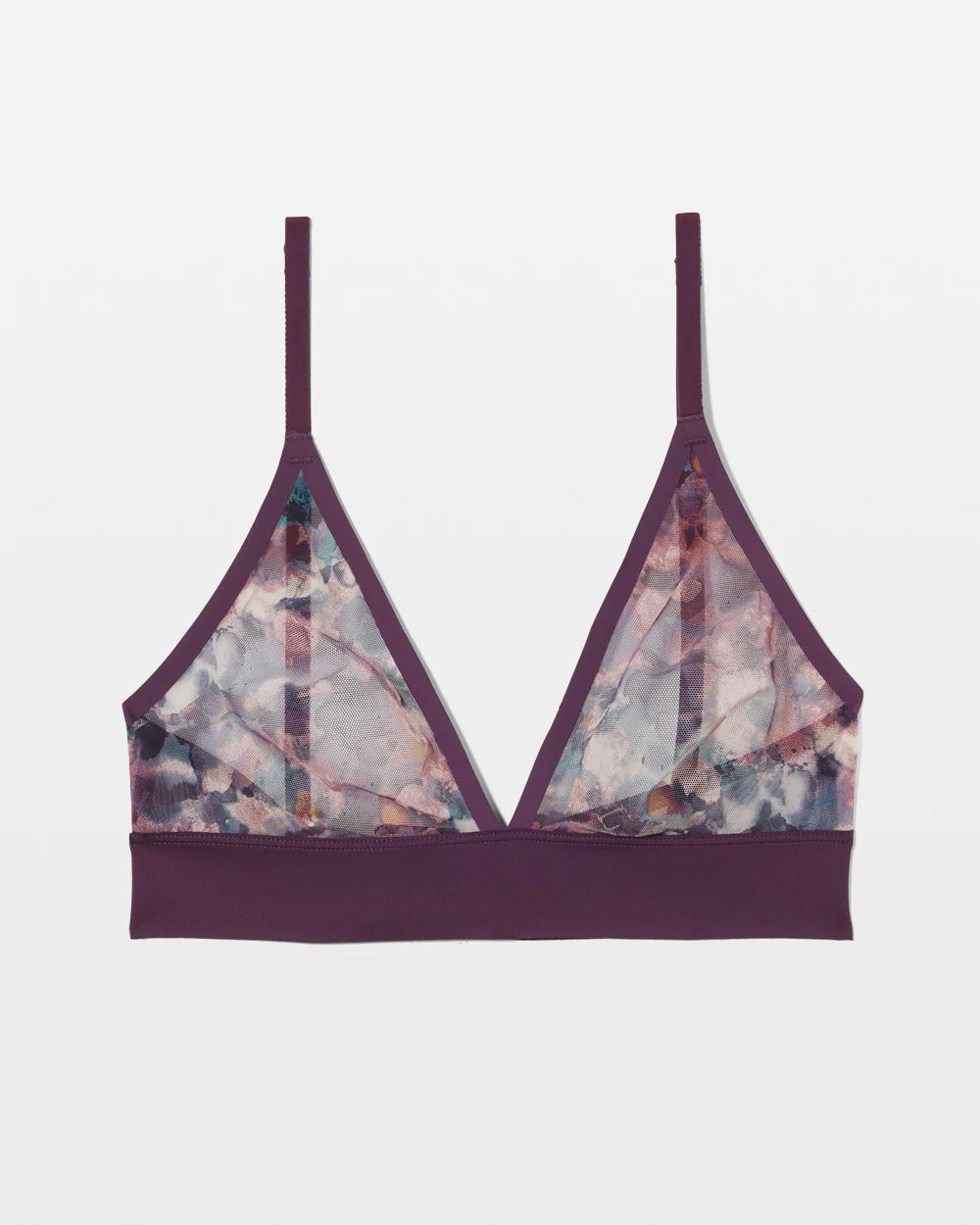 FLORAL MIRAGE MINI BLUE Triangle Mesh Bralette