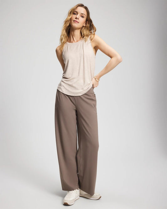 DARK TAUPE High-Waist Wide-Leg Pants