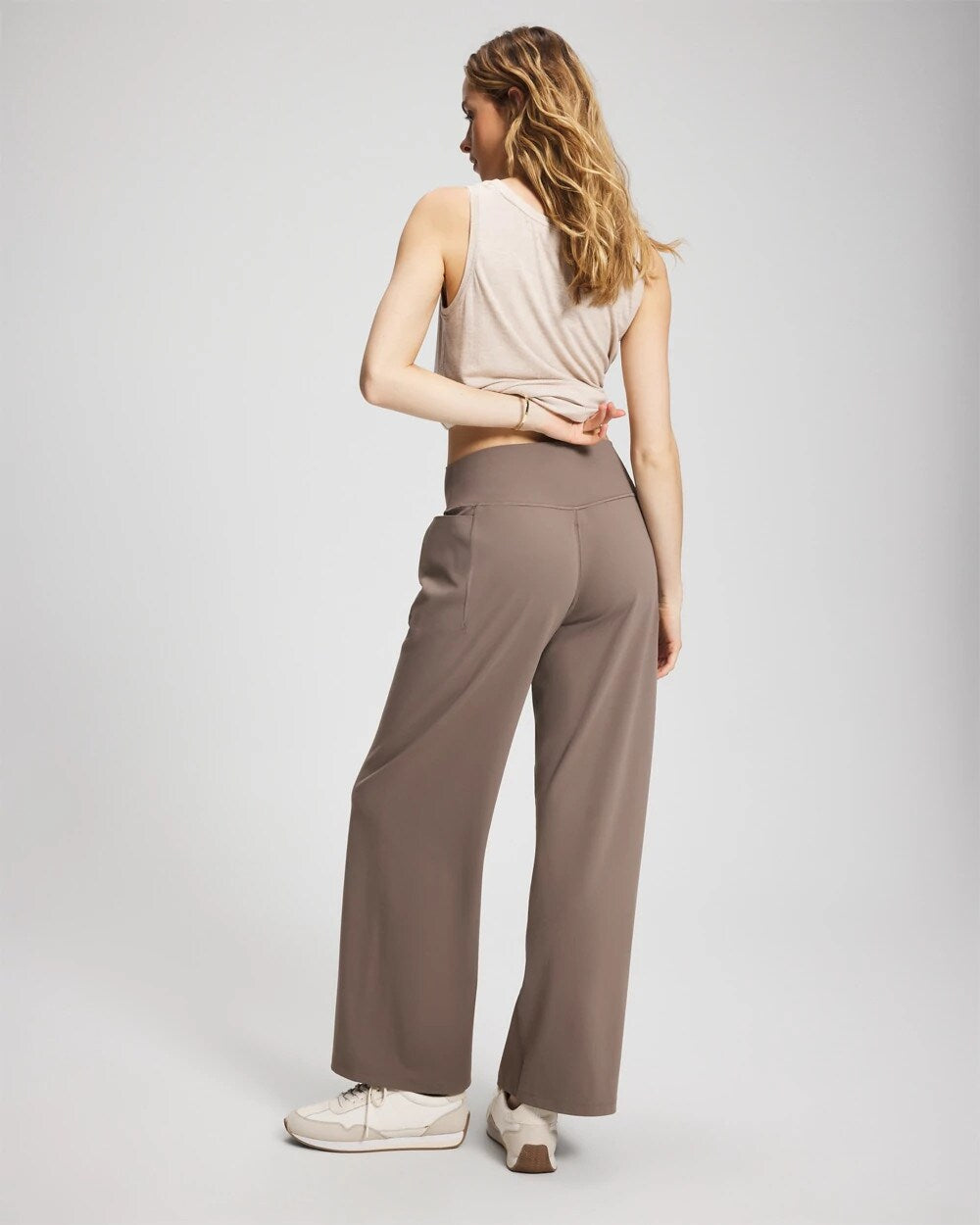 DARK TAUPE High-Waist Wide-Leg Pants