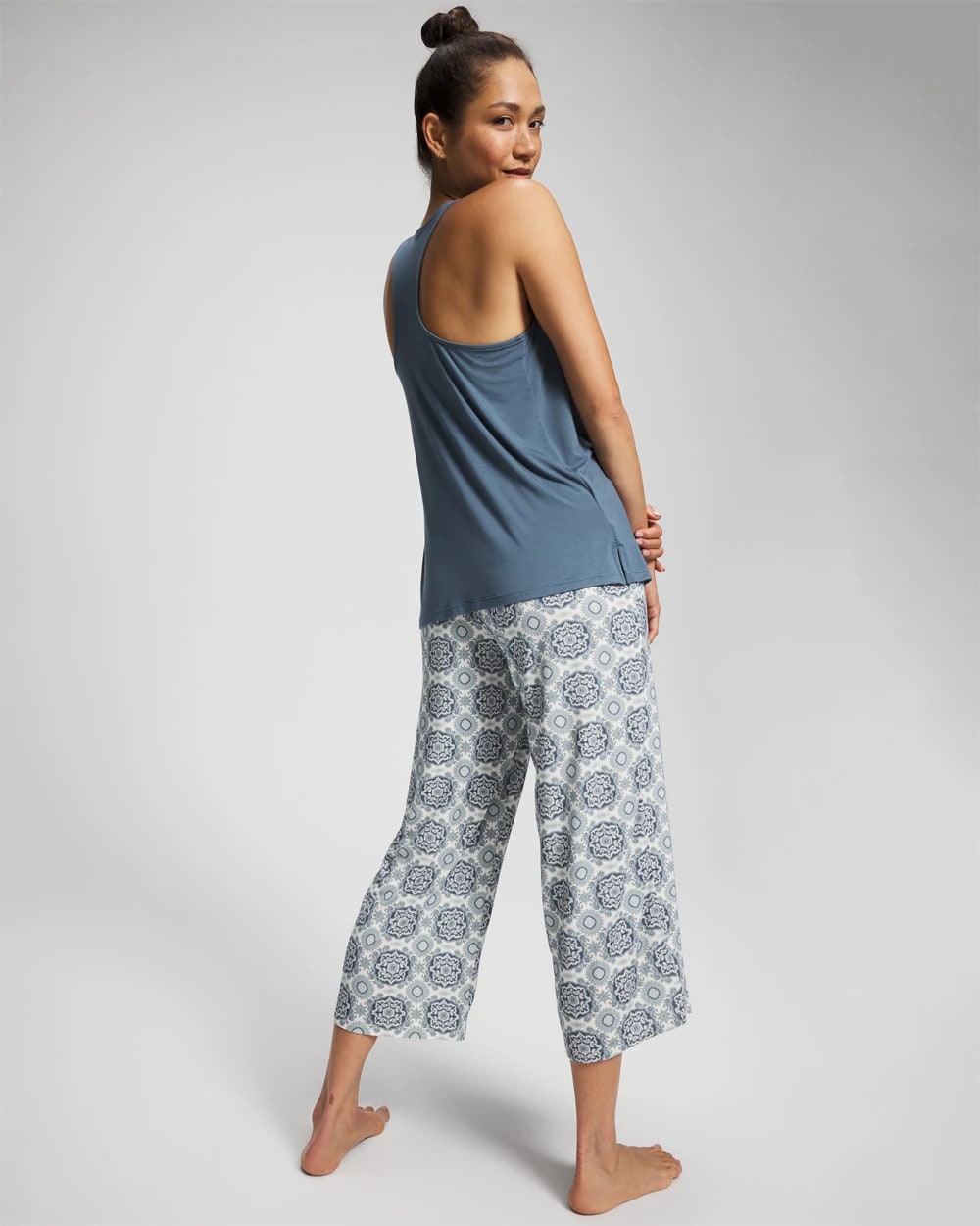 HAVEN TILE MINI GREEN Tank + Crop Pants Pajama Set