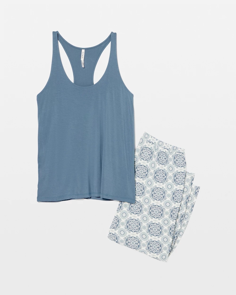 HAVEN TILE MINI GREEN Tank + Crop Pants Pajama Set