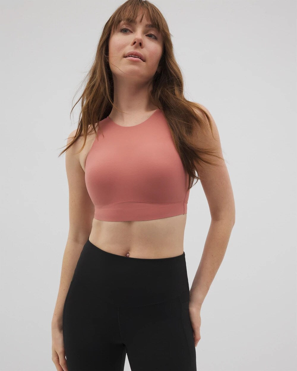 CLAY ROSE High-Neck Yoga Bra