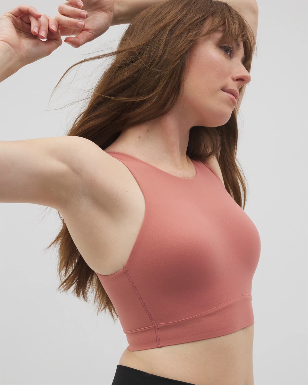 CLAY ROSE High-Neck Yoga Bra