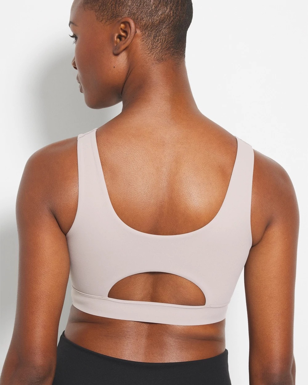 SILVER TAUPE High-Neck Yoga Bra
