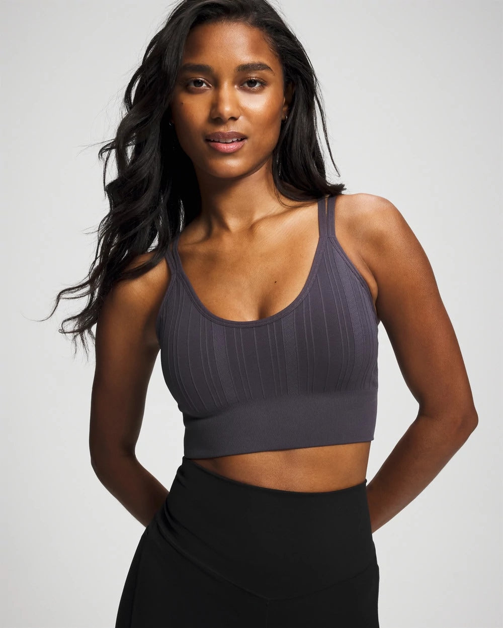 GRAY INK Seamless Bra With Strappy Back