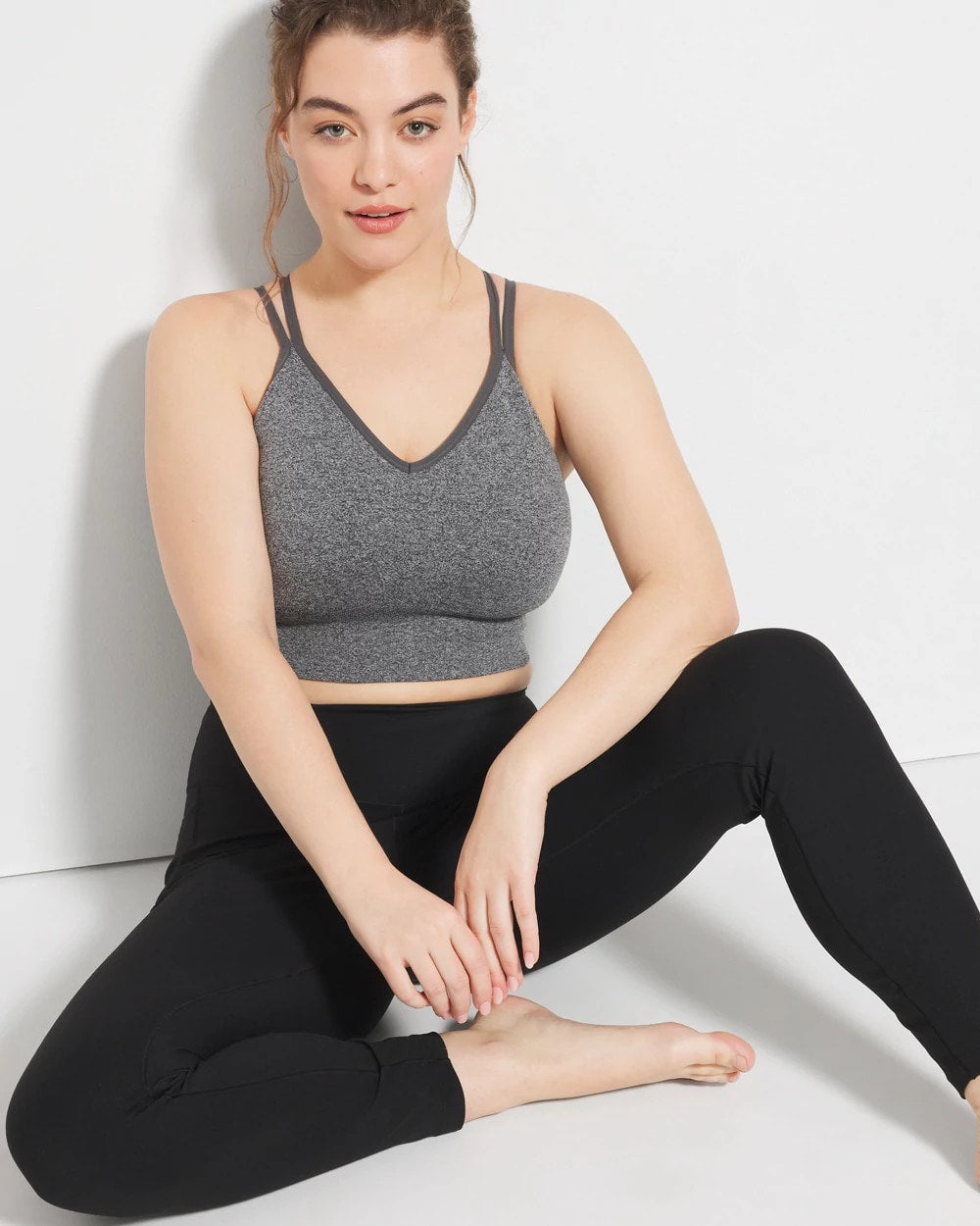 HEATHER OBSIDIAN Soma Sport Longline Bra with Strappy Back