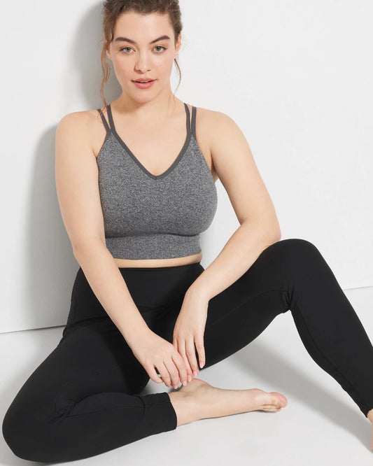HEATHER OBSIDIAN Soma Sport Longline Bra with Strappy Back
