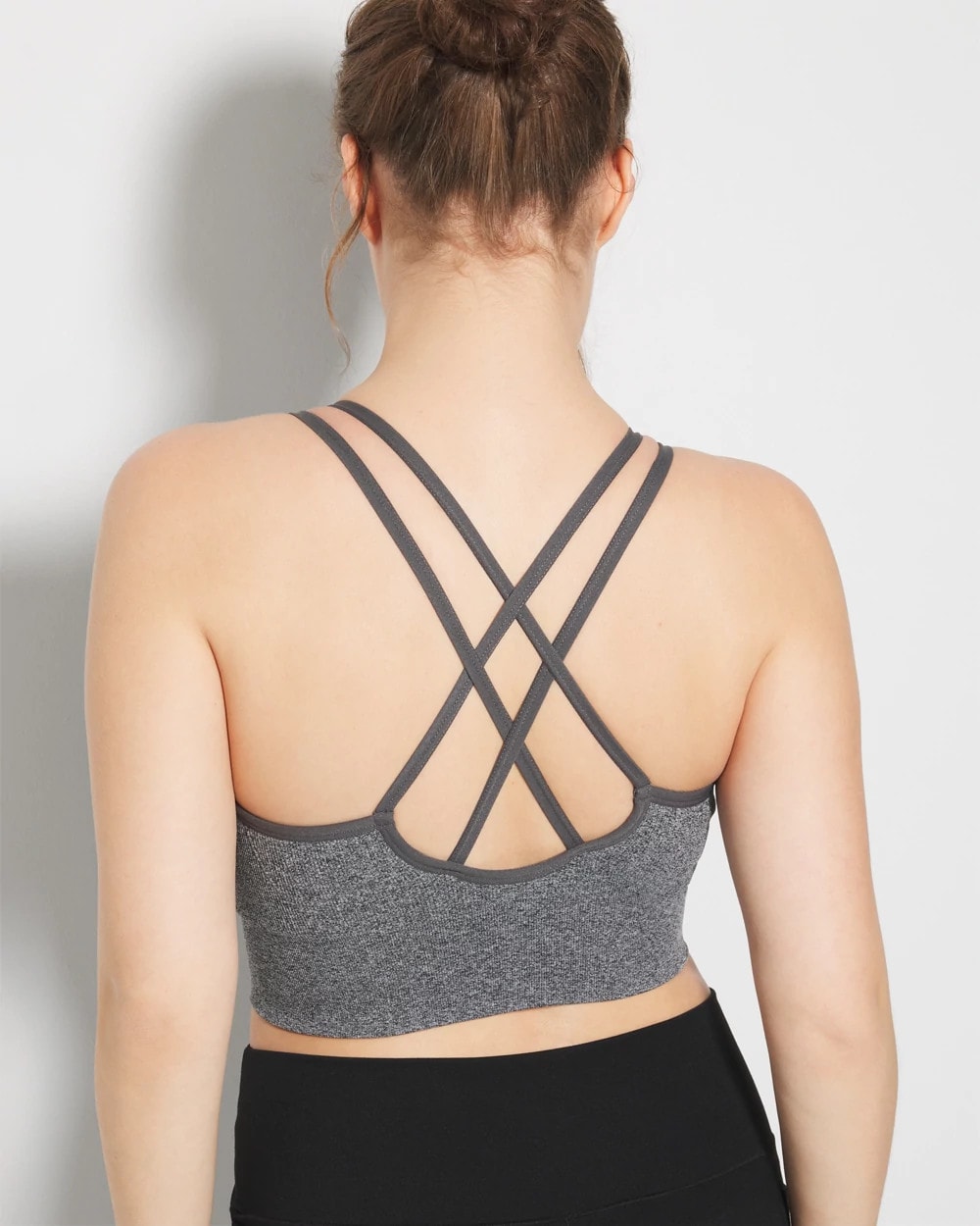 HEATHER OBSIDIAN Soma Sport Longline Bra with Strappy Back