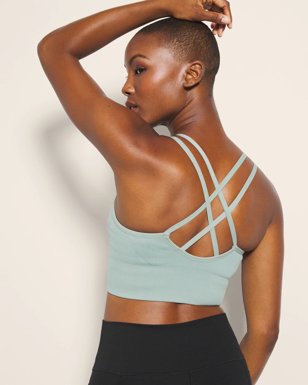 CHINOIS GREEN Longline Bra with Strappy Back