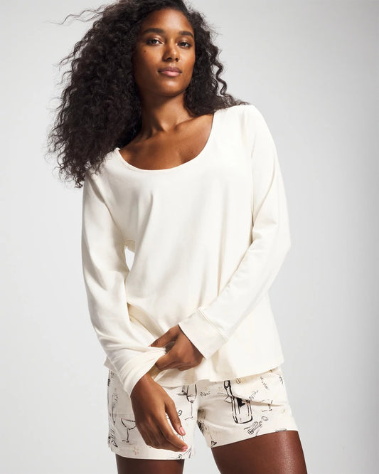 CHAMPAGNE DREAMS Long Sleeve Pajama Top