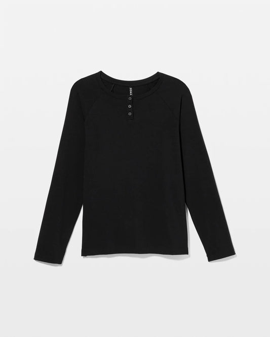 BLACK Men's Henley Pajama Top