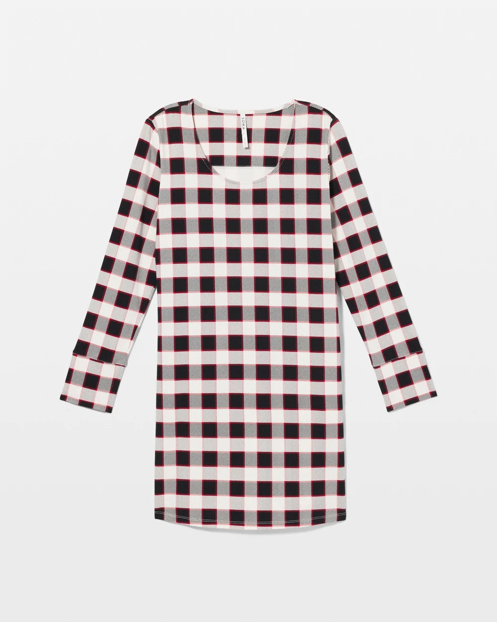 DREAMSCAPE PLAID BLACK Long-Sleeve Sleepshirt