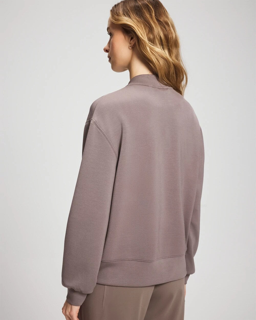 DARK TAUPE Modern Modal Bomber Jacket