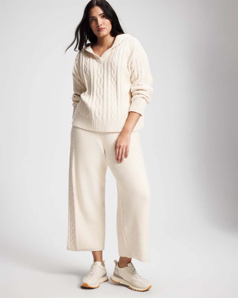 PARCHMENT Cable Knit Plush Hoodie
