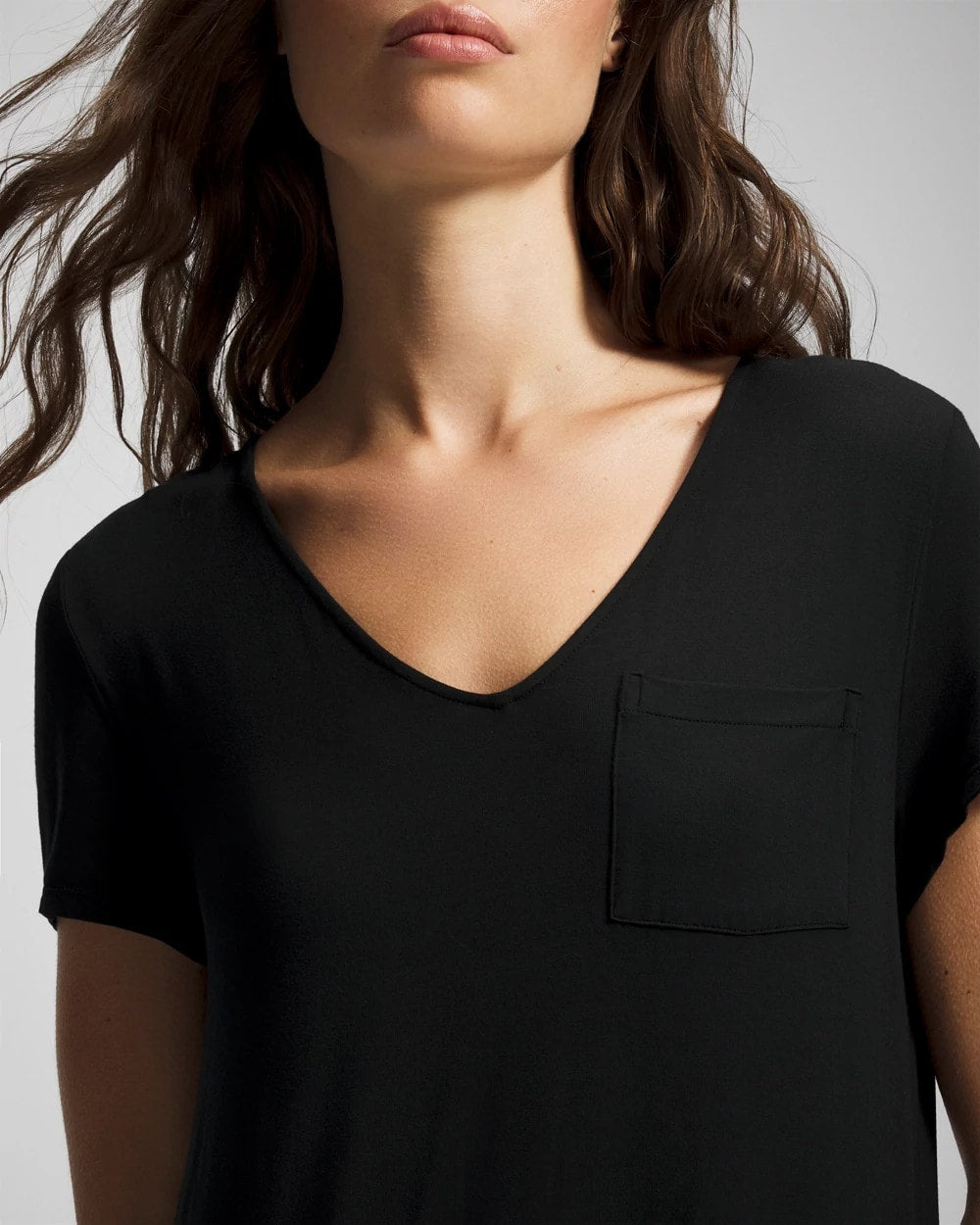 BLACK Short Sleeve Long Sleepshirt