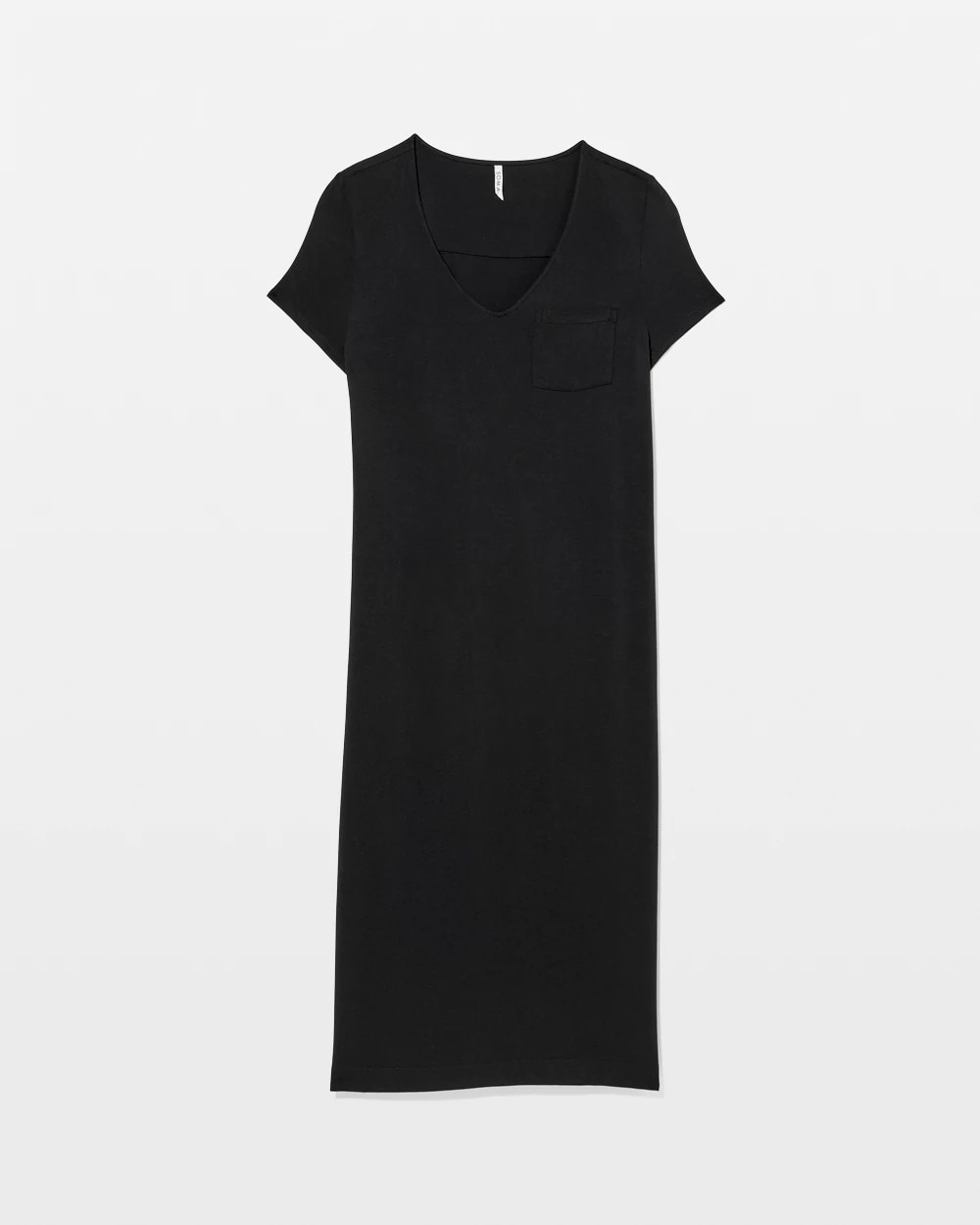 BLACK Short Sleeve Long Sleepshirt