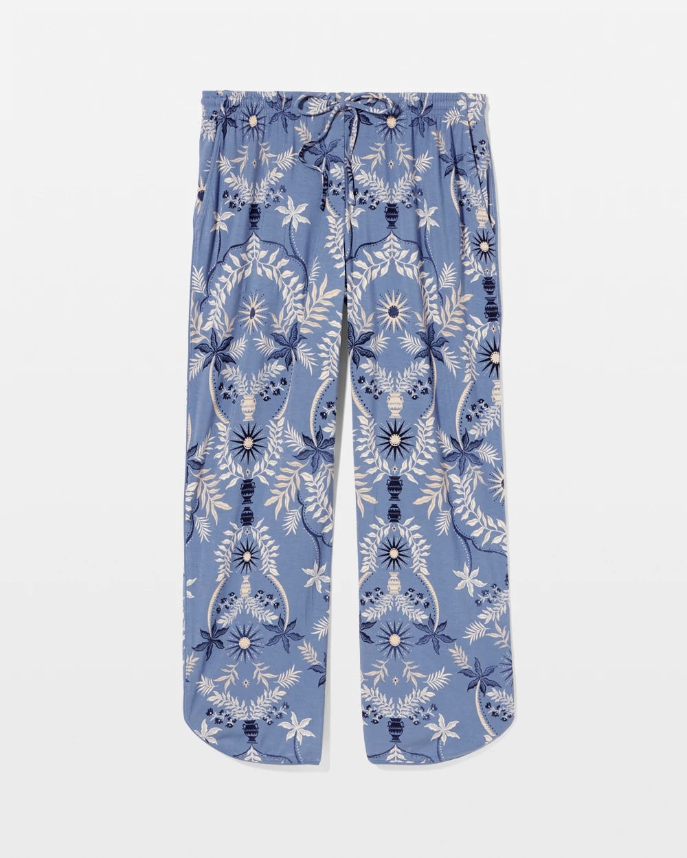 BOTANICAL TILE SUNDOWN Piped Crop Pajama Pants