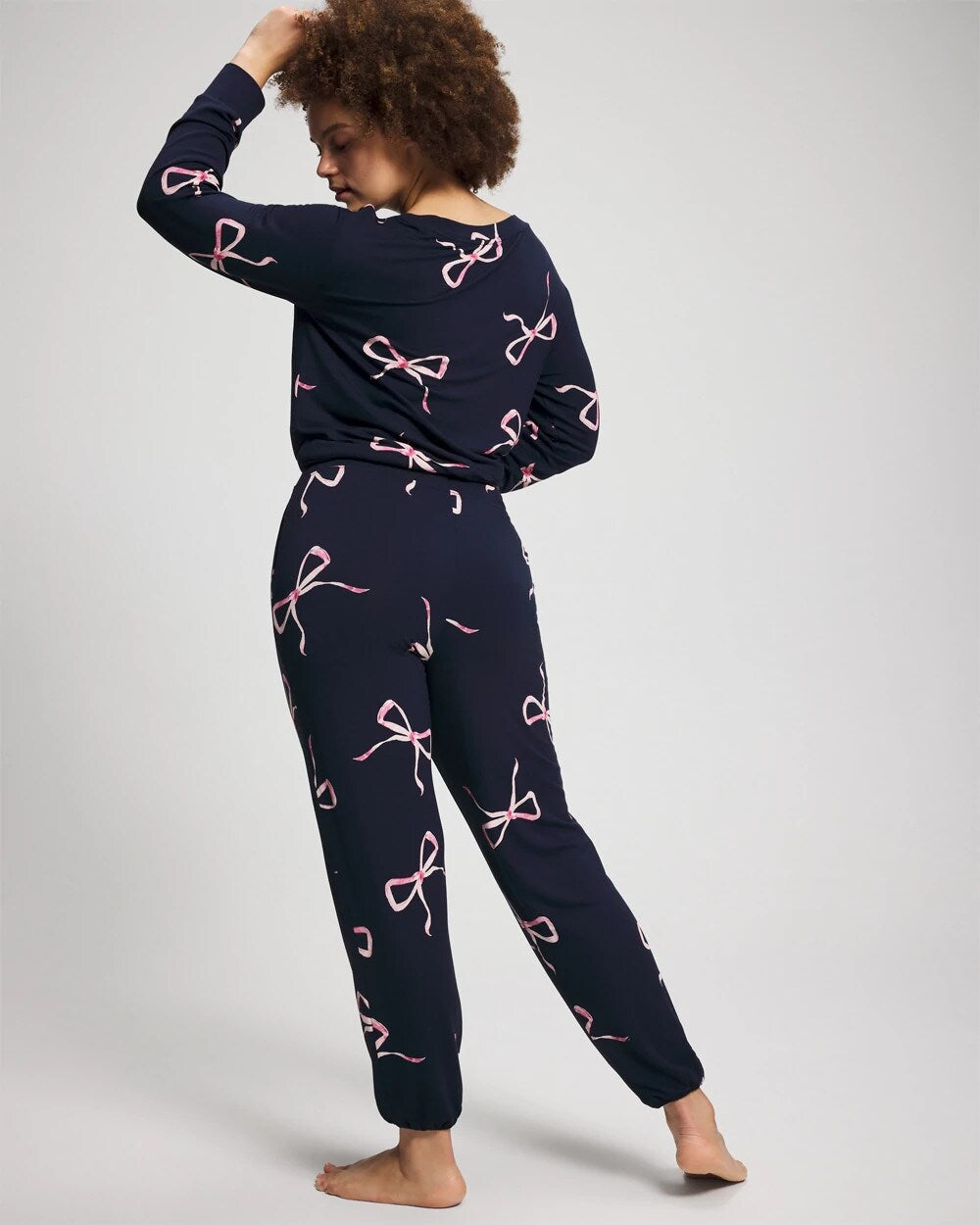 BELOVED BOWS GRAND NAVY Banded Ankle Pajama Pant