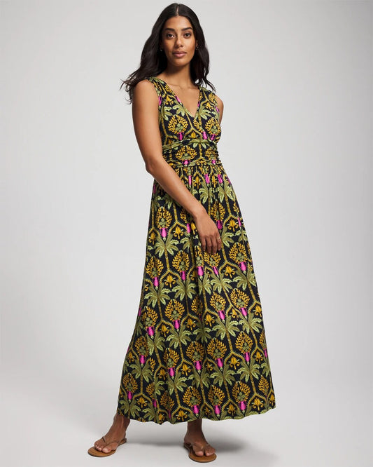 PALMY PATTERNS NAVY Goddess Maxi Bra Dress