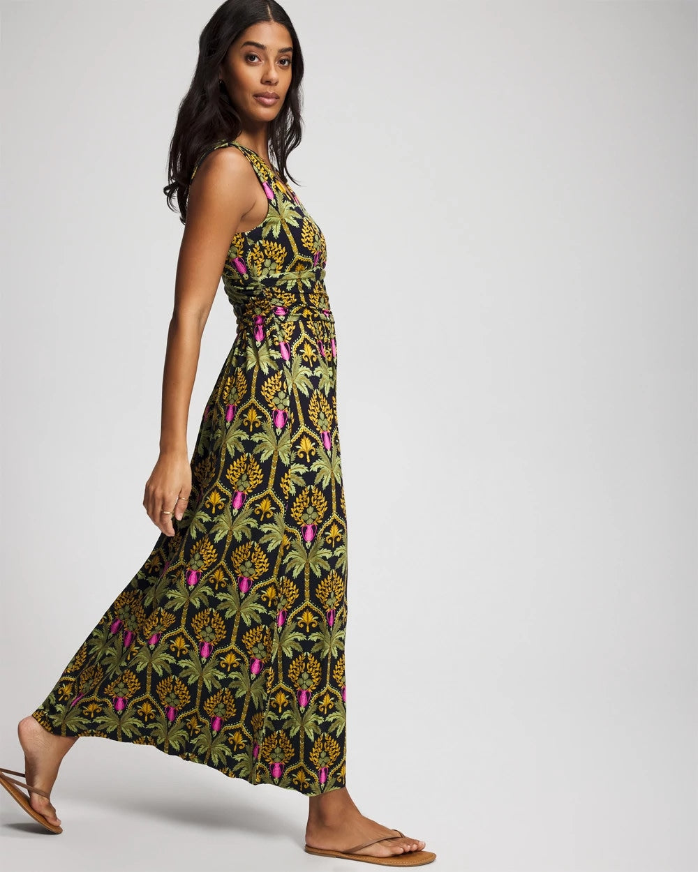 PALMY PATTERNS NAVY Goddess Maxi Bra Dress