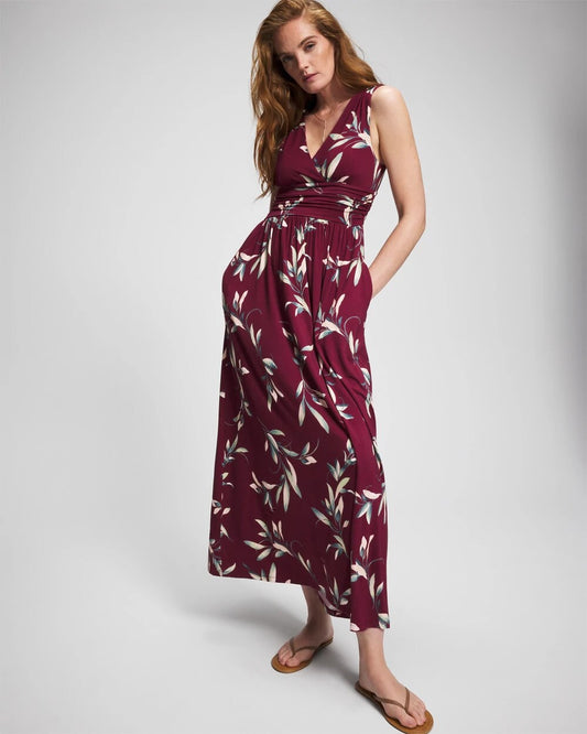 LUXURIOUS LEAVES PLUM Goddess Maxi Bra Dress