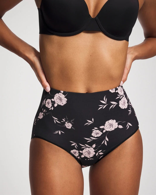 NOSTALGIA FLORA M BLACK High-Waist Brief Panty