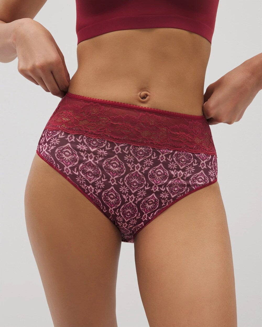 PLENTIFUL PIECES KISS Vanishing Edge Microfiber Modern Brief Panty with Lace