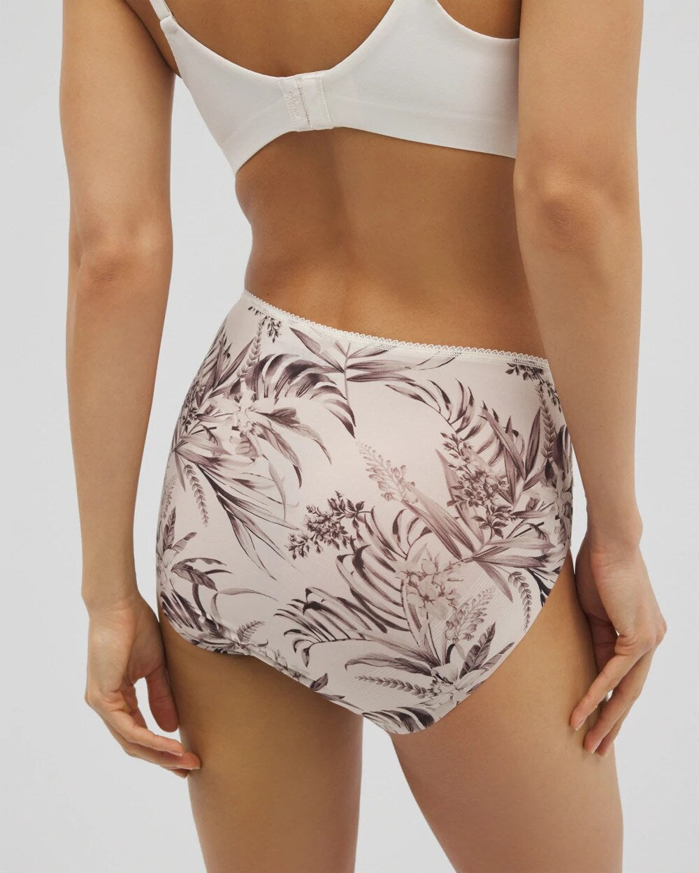 PALM PERFECT M CHAMPAGNE Vanishing Edge Microfiber Modern Brief Panty with Lace