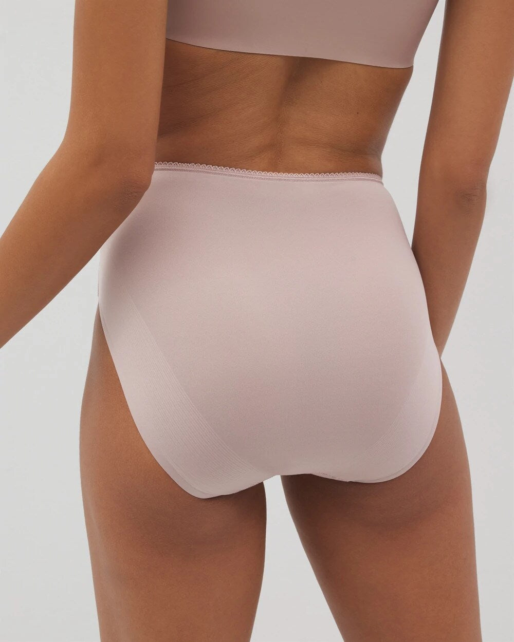 ADOBE ROSE Vanishing Edge Microfiber Modern Brief Panty with Lace