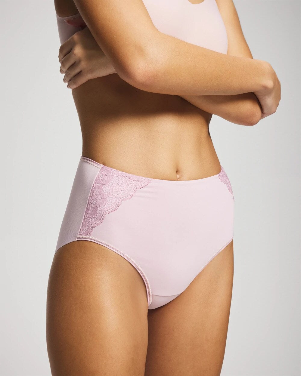 AMETHYST BLUSH Tummy Modern Brief Panty with Lace