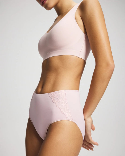 PRETTY PINK Tummy Modern Brief Panty with Lace