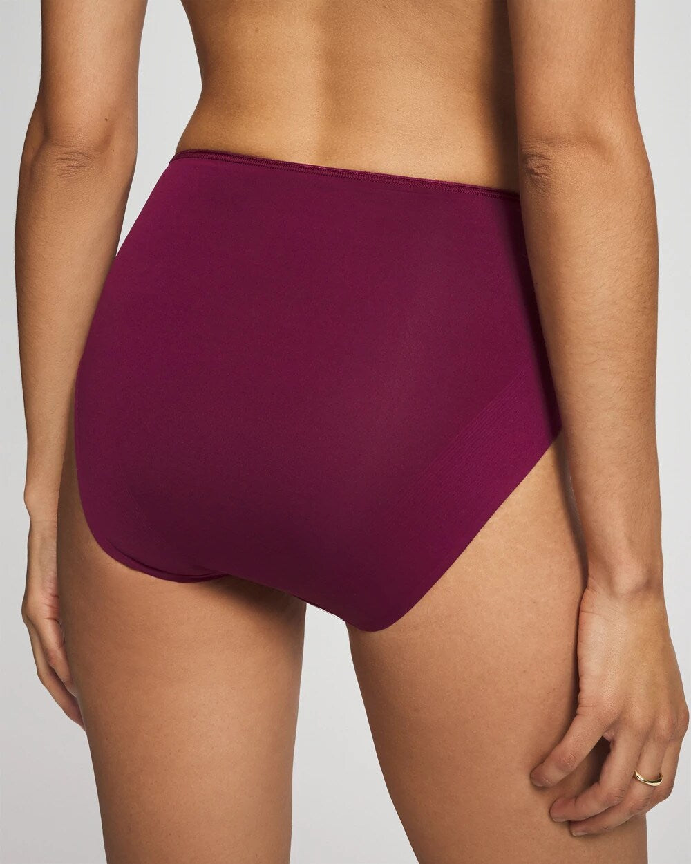 POMEGRANATE WINE Tummy Modern Brief Panty with Lace