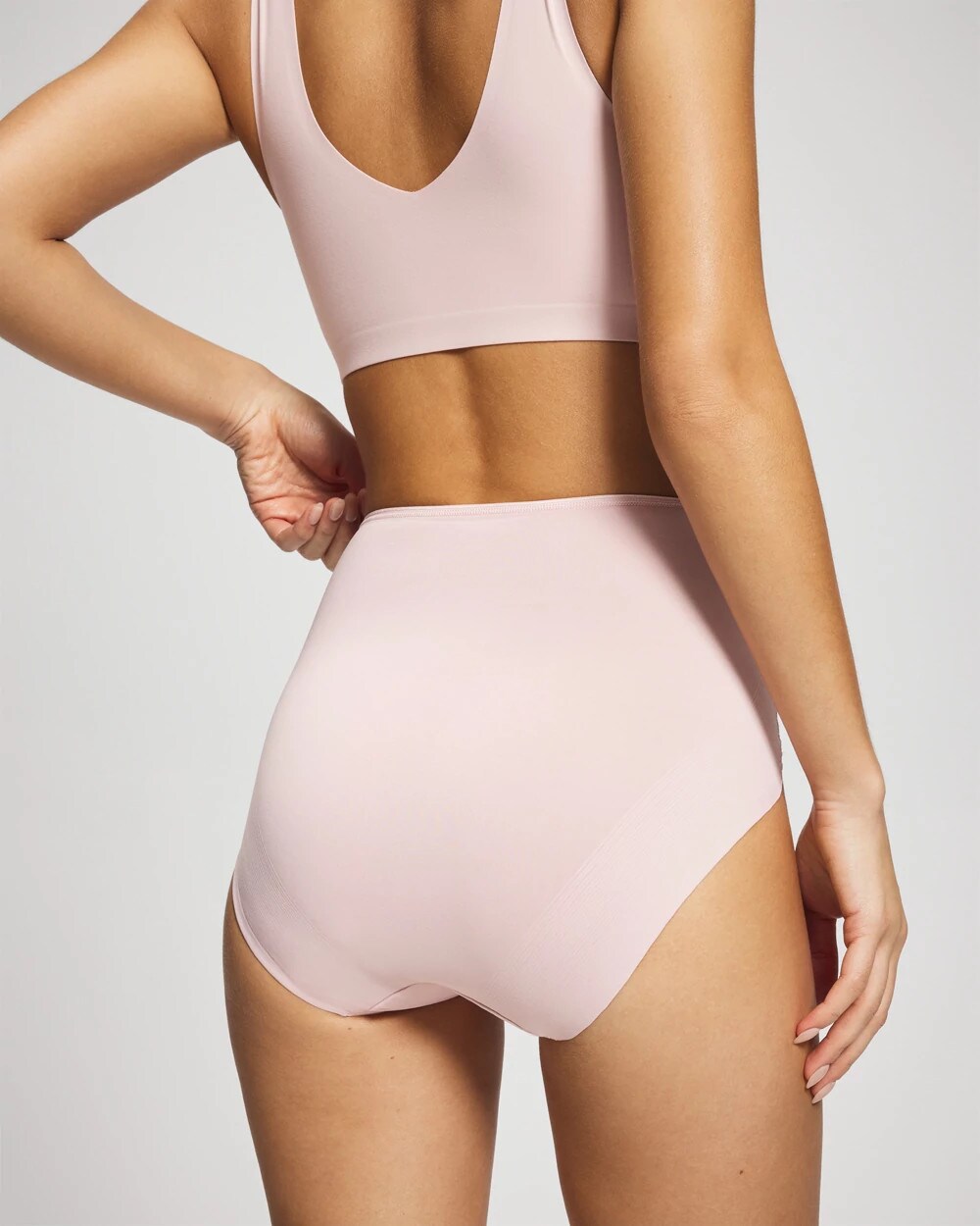 PRETTY PINK Tummy High-Waist Brief Panty with Lace