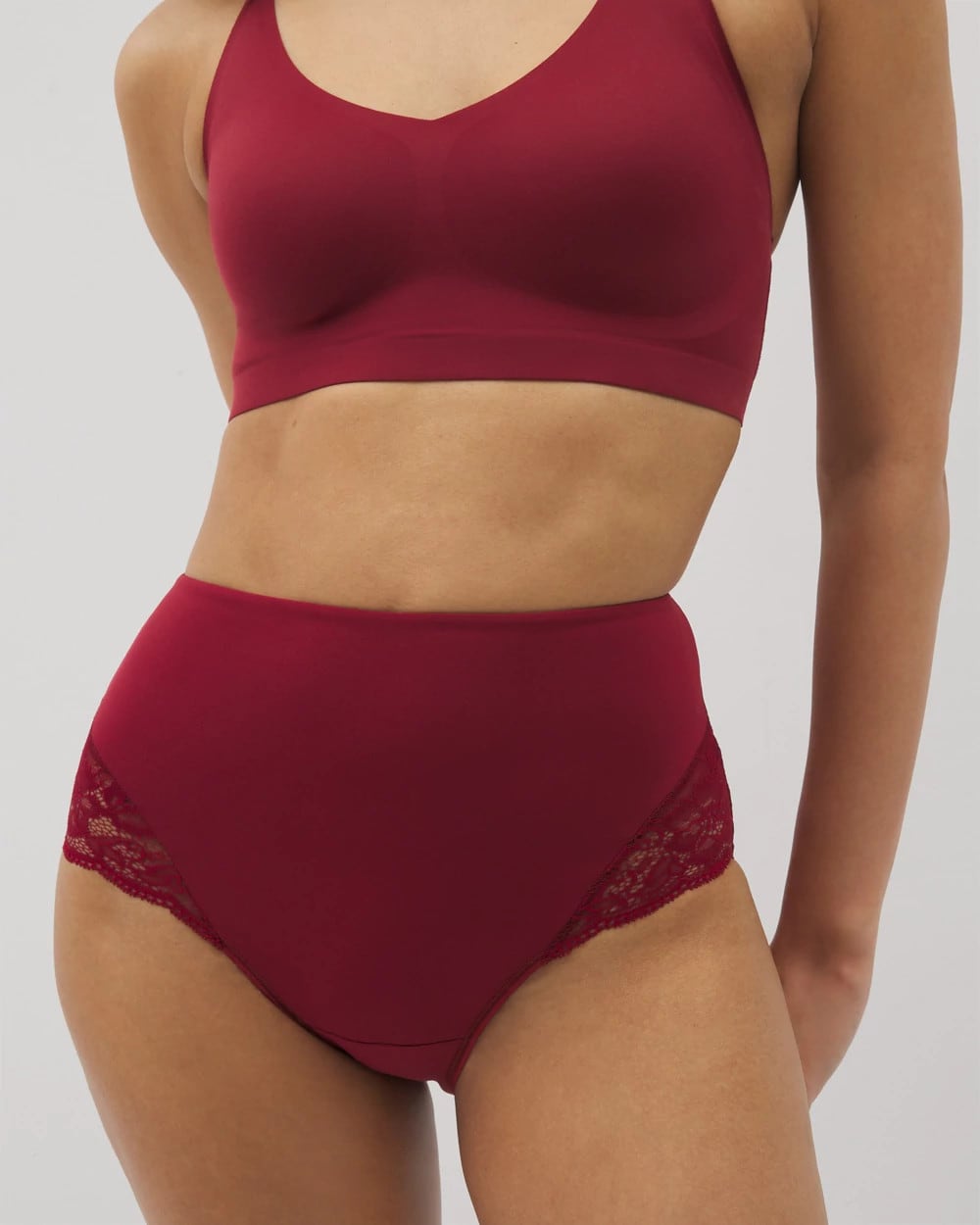 FIRST KISS Tummy High-Waist Brief Panty with Lace