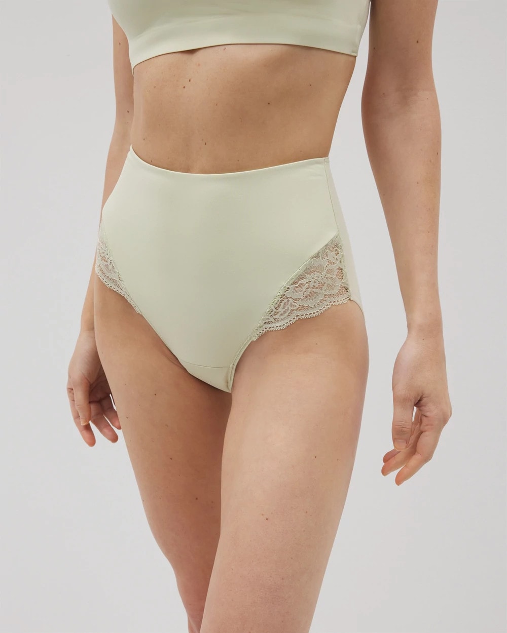 ALOE WASH Tummy High-Waist Brief Panty with Lace