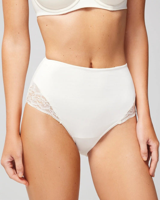 IVORY High-Waist Brief Panty with Lace