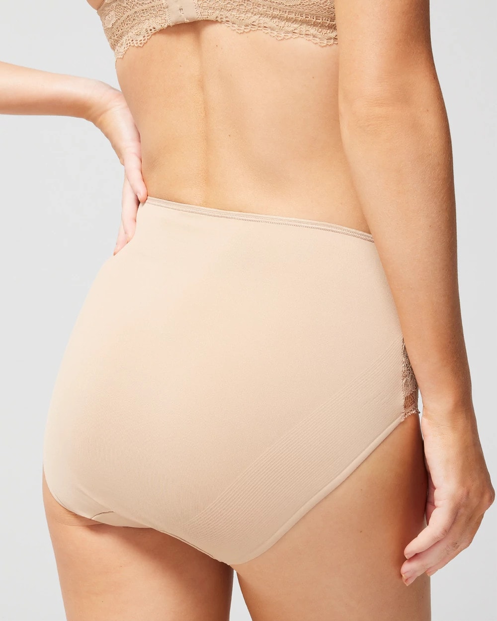 WARM AMBER High-Waist Brief Panty with Lace