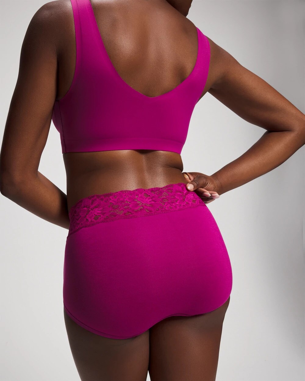 MAGENTA ORCHID Brief Panty with Super Soft Signature Lace