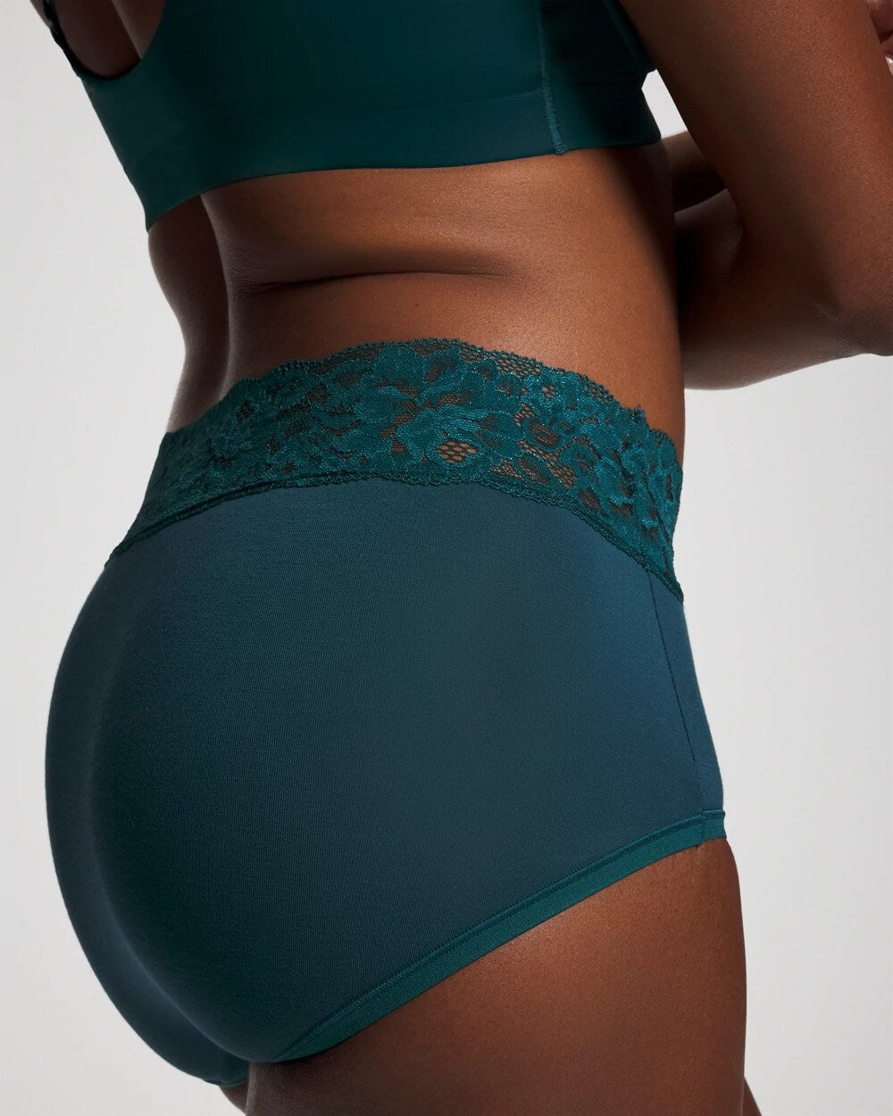 DEEP TEAL W/ DTM FOIL Brief Panty with Super Soft Signature Lace