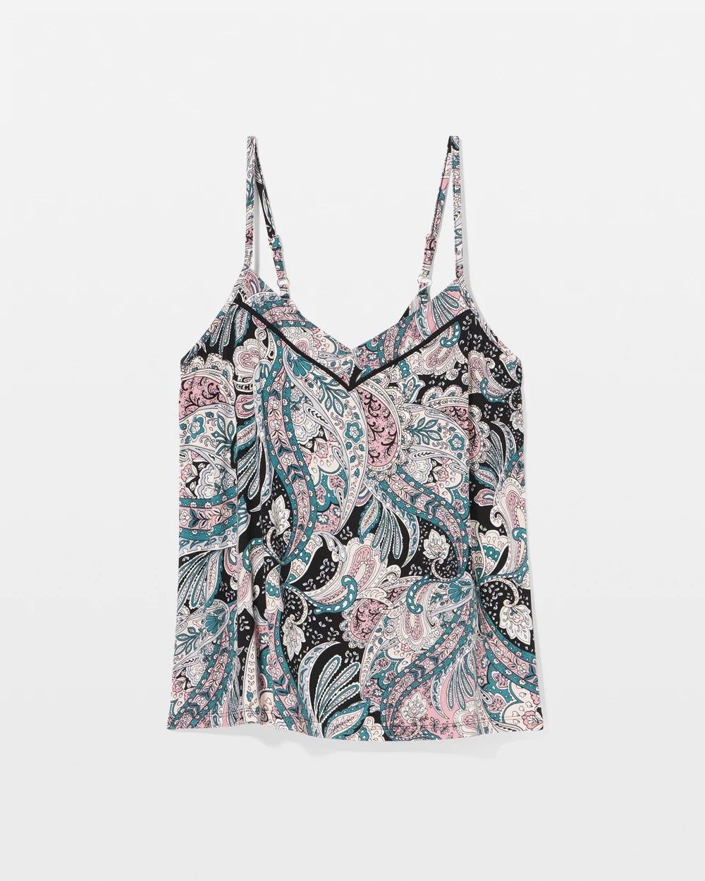 REGAL PAISLEY BLACK Piped Pajama Cami