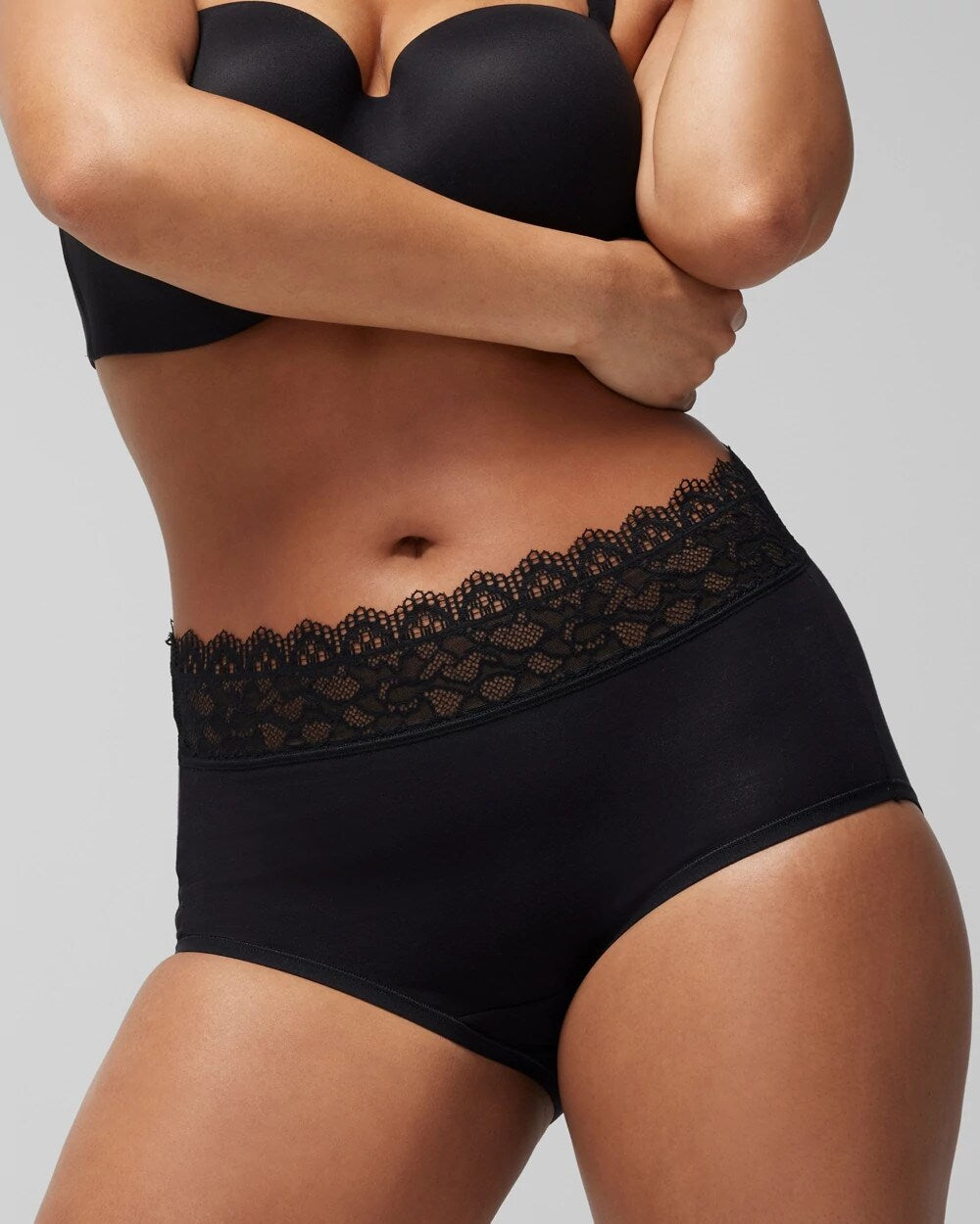 BLACK Brief Panty with Enchanting Lace