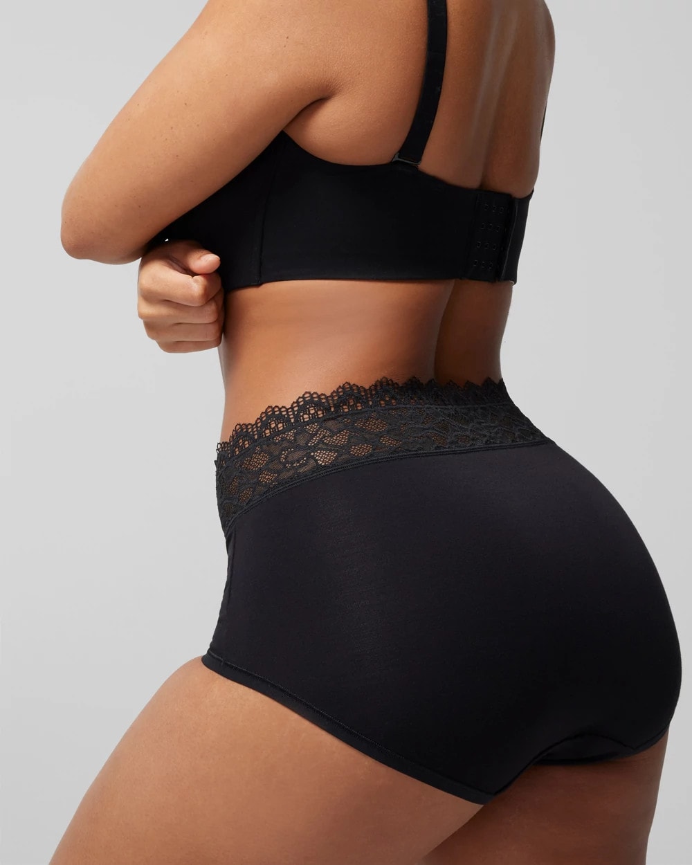 BLACK Brief Panty with Enchanting Lace