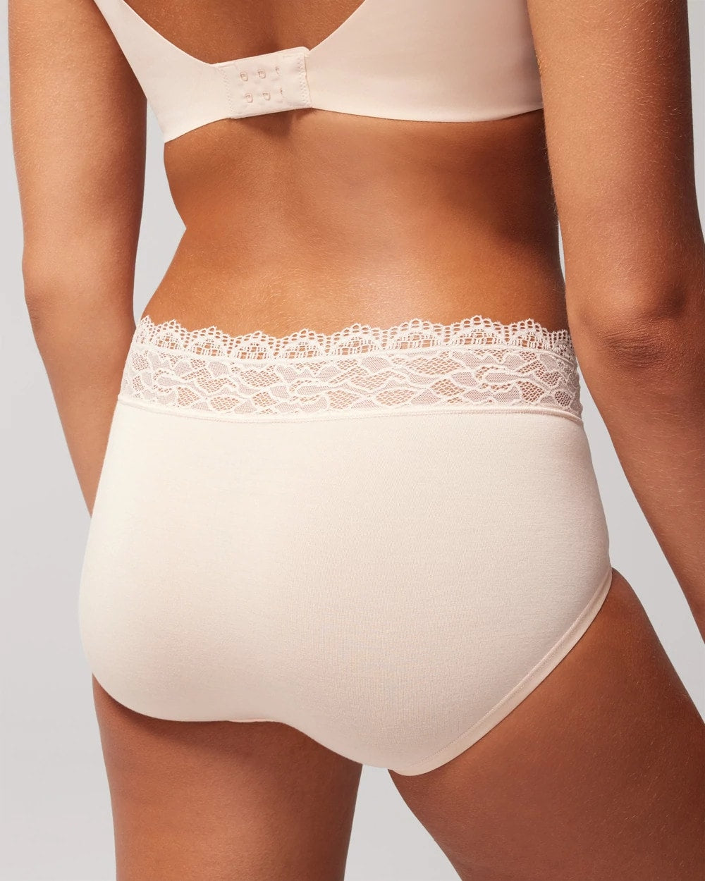 PALE SAND Brief Panty with Enchanting Lace