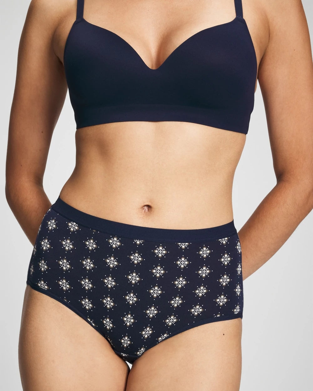 BELLE FOULARD MINI NAVY Cotton Modern Brief Panty