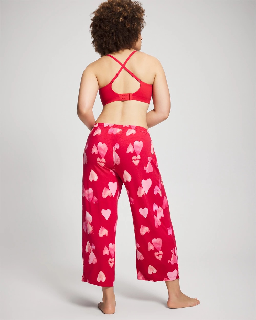 WHOLE LOTTA LOVE RED Cropped Pajama Pants