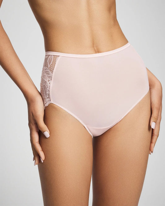 PRETTY PINK Lace Back Modern Brief Panty