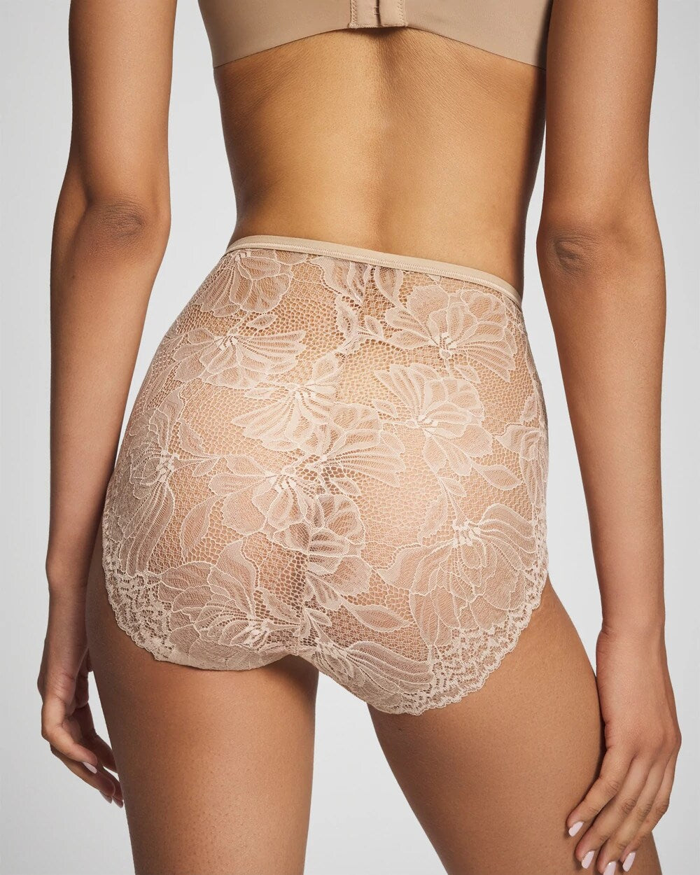 WARM AMBER Lace Back Modern Brief Panty