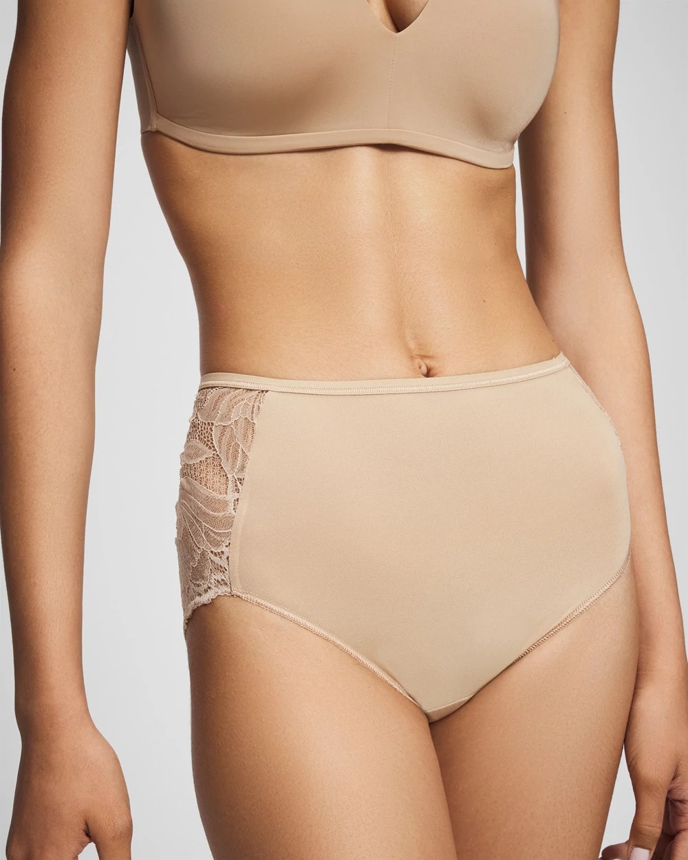 WARM AMBER Lace Back Modern Brief Panty