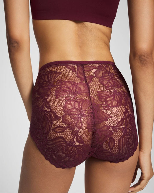 VELVET PLUM Lace Back Modern Brief Panty